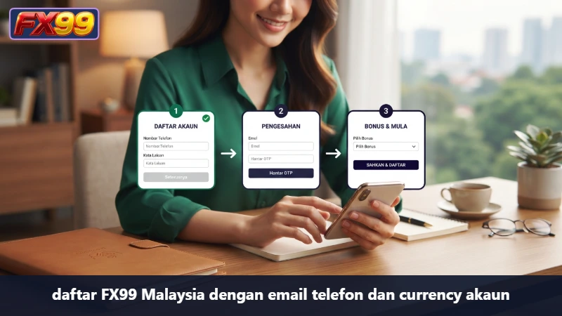 daftar FX99 Malaysia dengan email telefon dan currency akaun